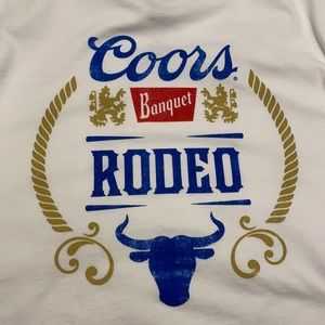 WOMEN'S WHITE COORS RODEO GRAPHIC SHORT SLEEVE TOP